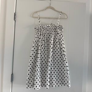 Polka Dot Mini Dress - Black and White